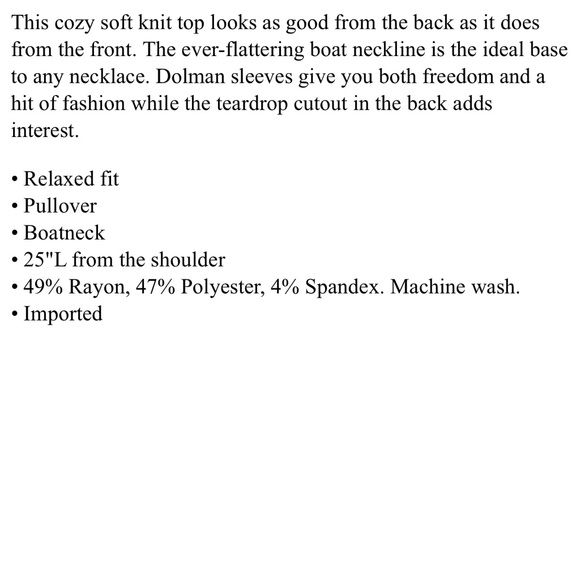 NWT WHBM Long Sleeve Knit Top with Cutout Back Blouse in Black size S - Picture 5 of 5